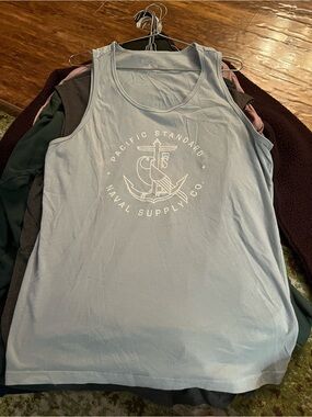 Light Blue Nautical Graphic Tank Top